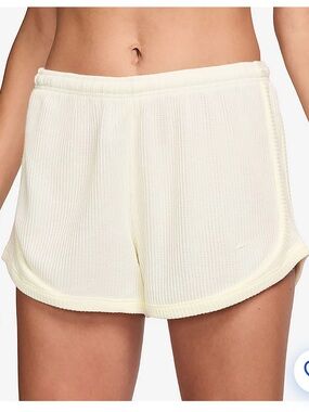 Nike Women's Cream Waffle Knit Athletic Shorts